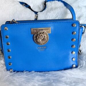 GUESS 1981 Electric Blue Studded Crossbody Bag leather bag